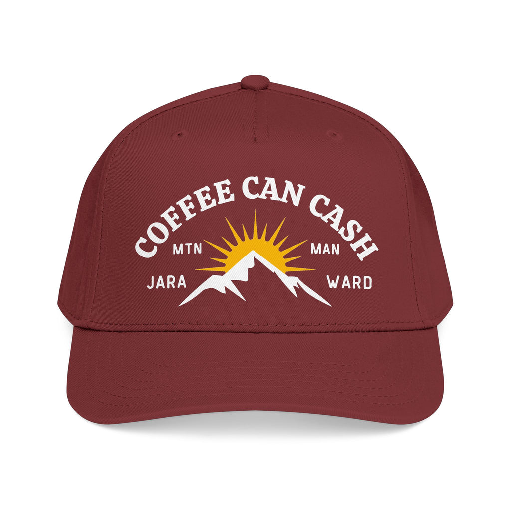 "Coffee Can Cash" Snapback in Maroon